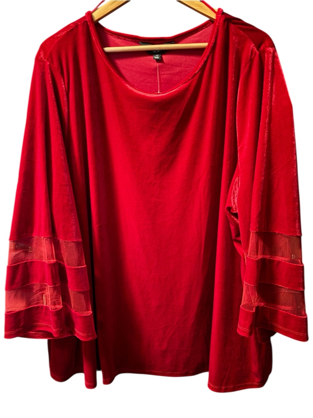Slim Factor Women's Red Bell Sleeve Top